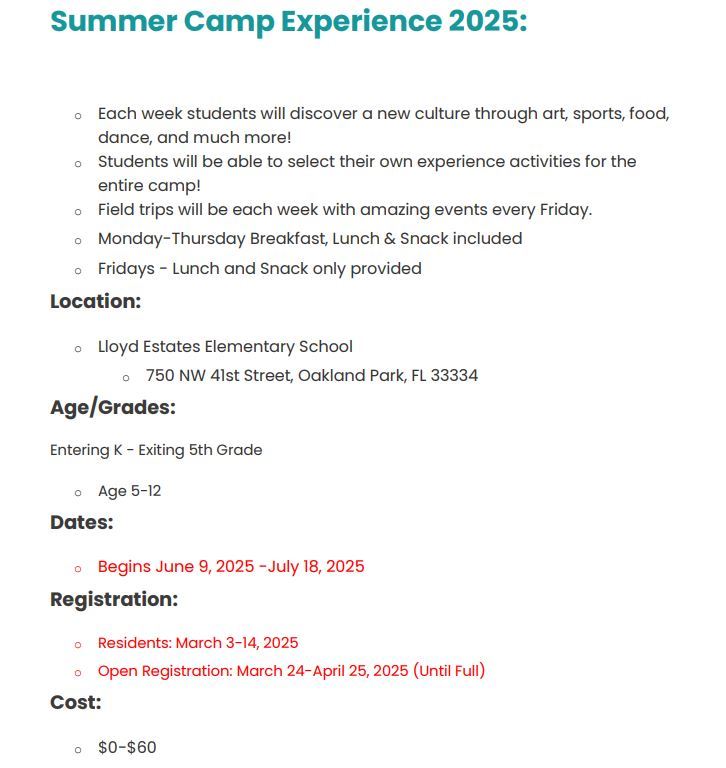  Register for Summer Camp
